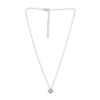   rhodium star shaped cz studded single chain necklace 5