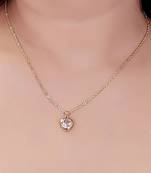   rosegold-plated star shaped cz studded single chain necklace