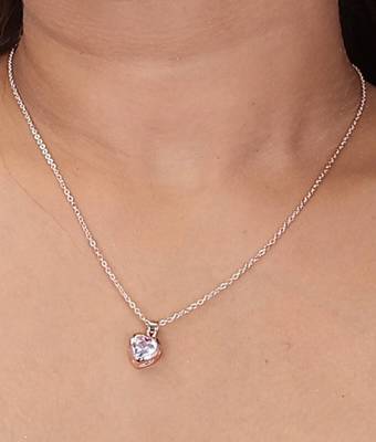   rosegold-plated star shaped cz studded single chain necklace 1