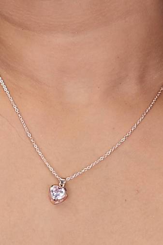   rosegold-plated star shaped cz studded single chain necklace