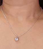   rosegold-plated star shaped cz studded single chain necklace