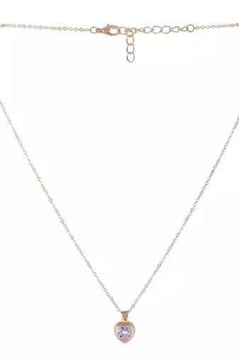   rosegold-plated star shaped cz studded single chain necklace