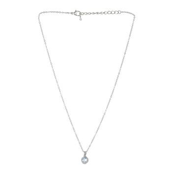   rhodium star shaped cz studded single chain necklace 3