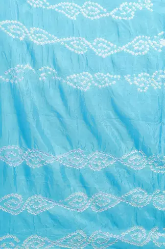 Hand Dyed Blue Bandhani Silk Sustainable Saree