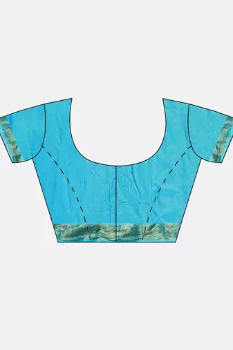Hand Dyed Blue Bandhani Silk Sustainable Saree