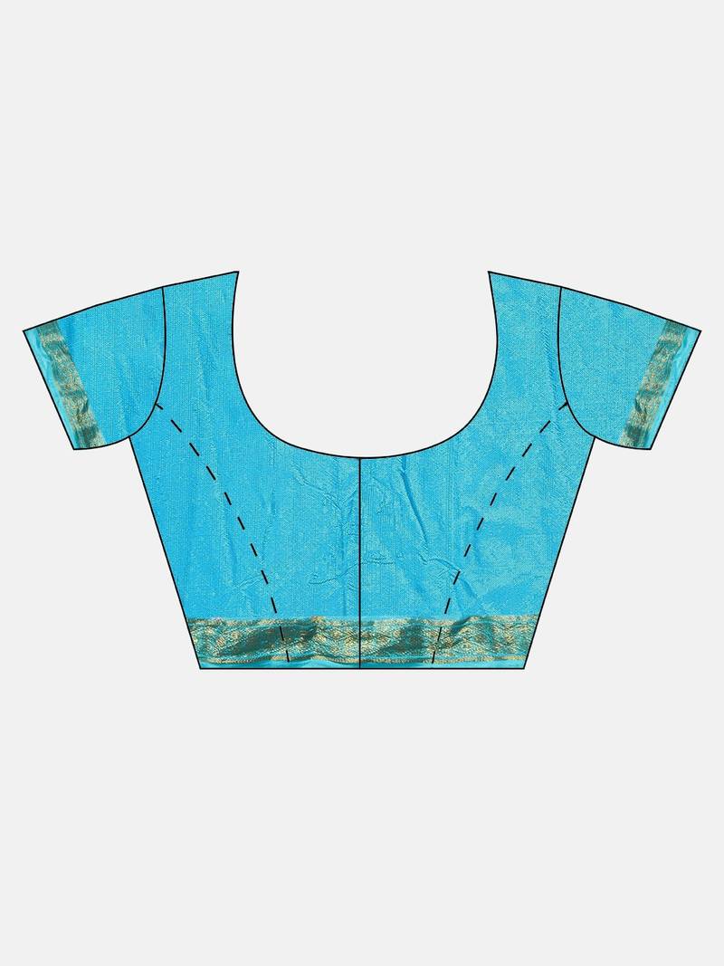 Hand Dyed Blue Bandhani Silk Sustainable Saree