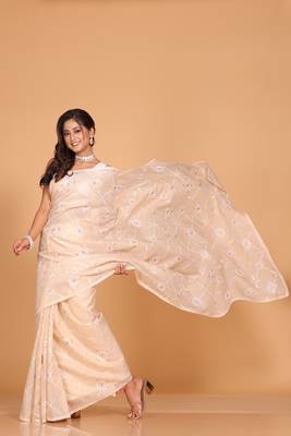 Kota embroidery sarees(Beige) 3