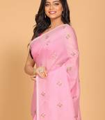 Kota embroidery sarees(pink)