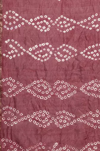 Hand Dyed Maroon Bandhani Silk Sustainable Saree