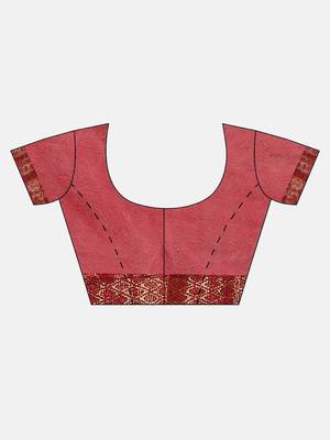 Hand Dyed Maroon Bandhani Silk Sustainable Saree 5