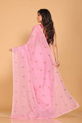 Kota embroidery sarees(pink) 4