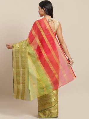 Ethnic Motifs Woven Design Zari Saree 2