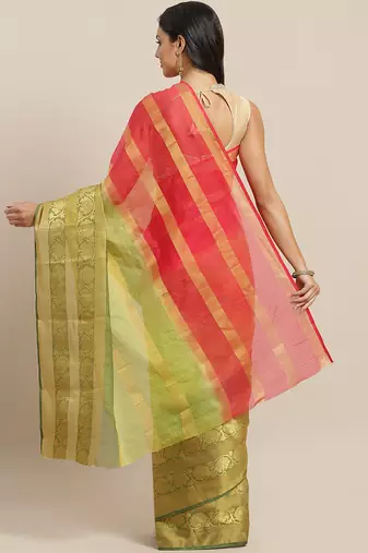 Ethnic Motifs Woven Design Zari Saree