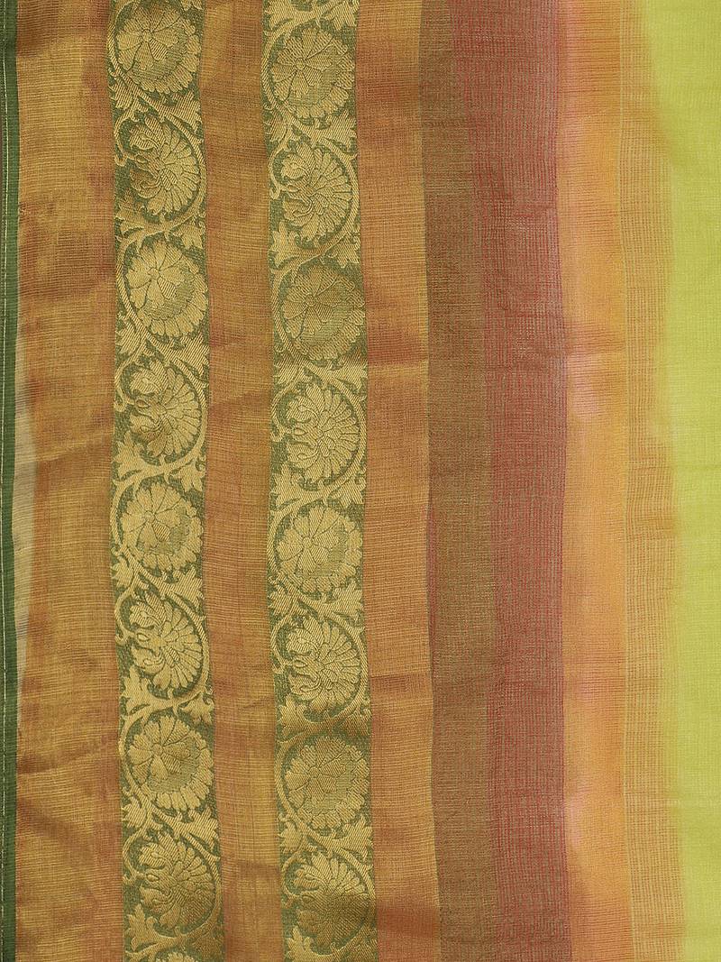 Ethnic Motifs Woven Design Zari Saree