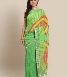 Zari Poly Georgette Bandhani Saree