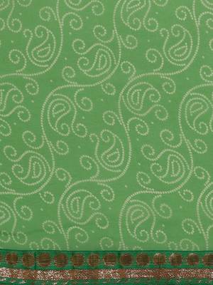 Zari Poly Georgette Bandhani Saree 3