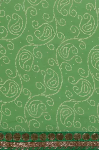 Zari Poly Georgette Bandhani Saree