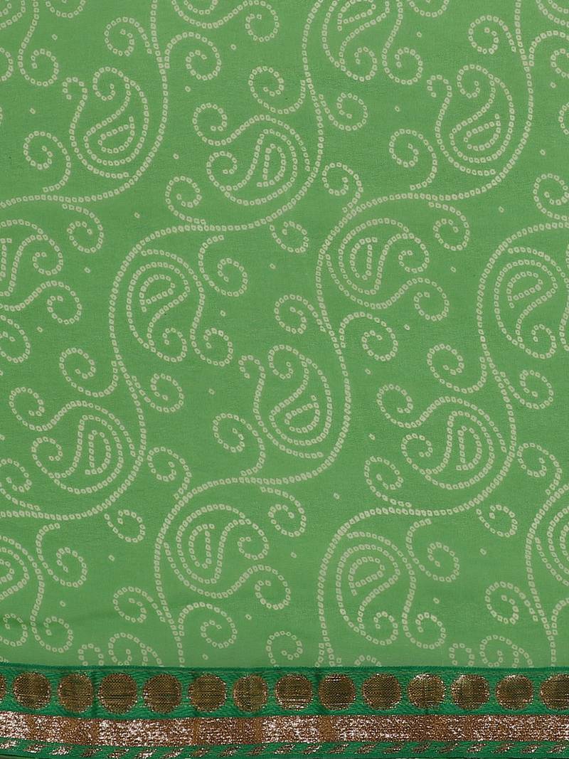 Zari Poly Georgette Bandhani Saree