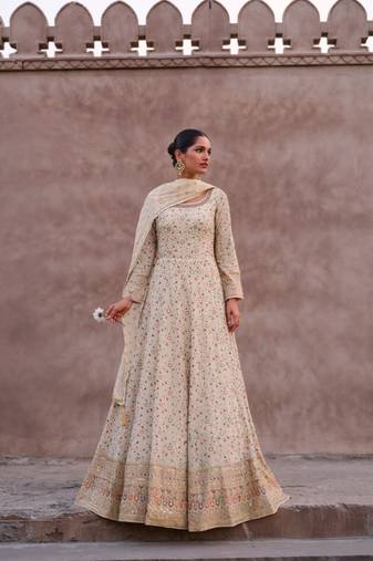 Women heavy fox georgette with embroidered sequence work pakistani suit