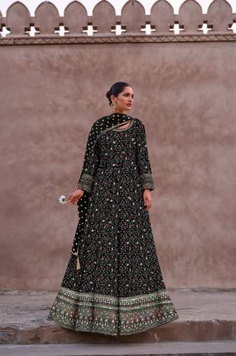Women heavy fox georgette with embroidered sequence work pakistani suit