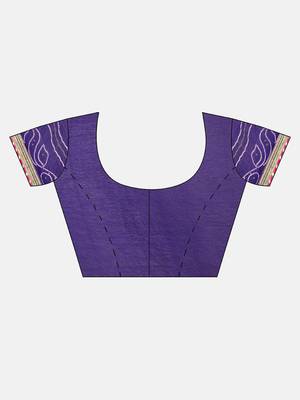 Hand Dyed Purple Bandhani Georgette Saree 5