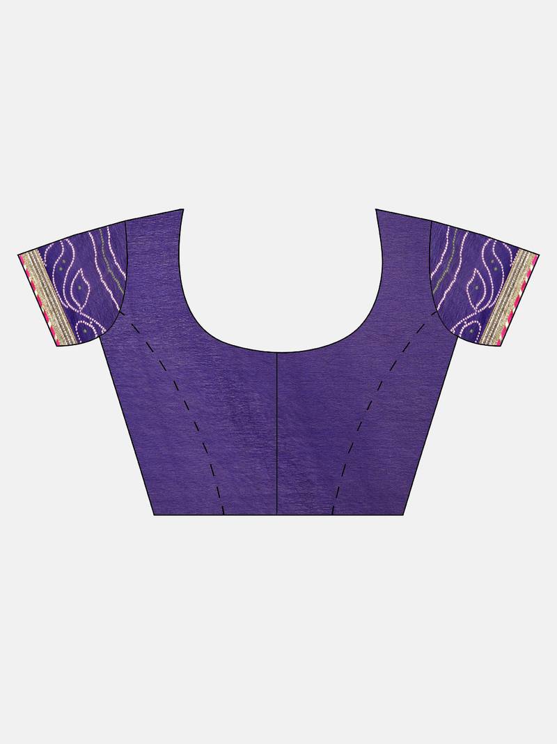 Hand Dyed Purple Bandhani Georgette Saree