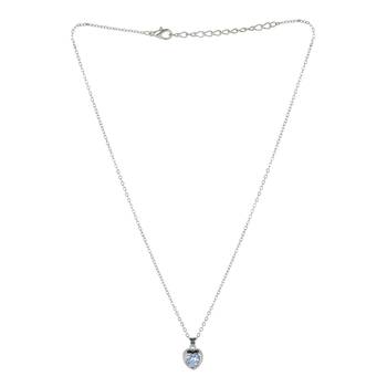   rhodium star shaped cz studded single chain necklace 3