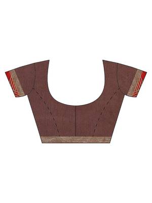 Hand Dyed Brown Bandhani Georgette Sustainable Saree 5