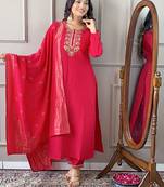 Gajri colour beautiful festive wear readymade salwar kameez for girlish party looks