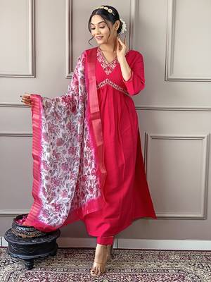 Gajri colour beautiful festive wear readymade salwar kameez for girlish party looks 1