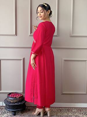 Gajri colour beautiful festive wear readymade salwar kameez for girlish party looks 2