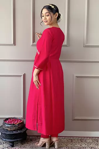 Gajri colour beautiful festive wear readymade salwar kameez for girlish party looks