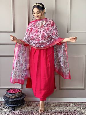 Gajri colour beautiful festive wear readymade salwar kameez for girlish party looks 4