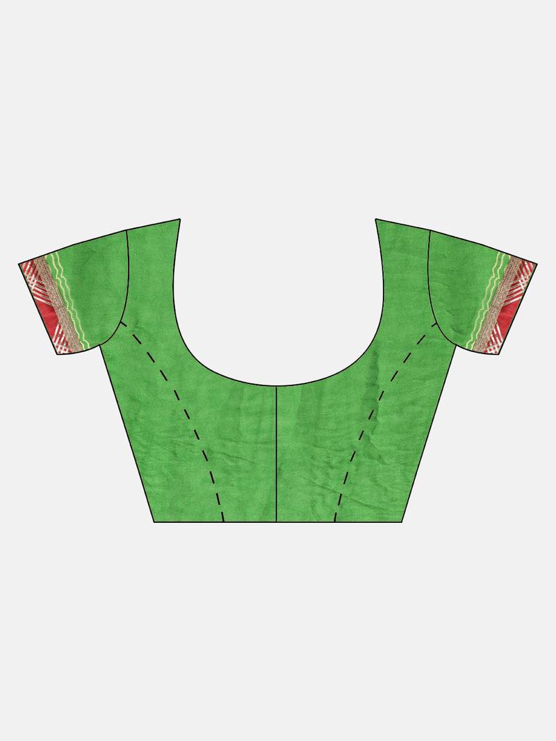 Hand Dyed Green Bandhani Georgette Sustainable Saree