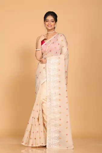 Kota embroidery sarees(Beige)