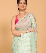 Kota embroidery sarees(Green)