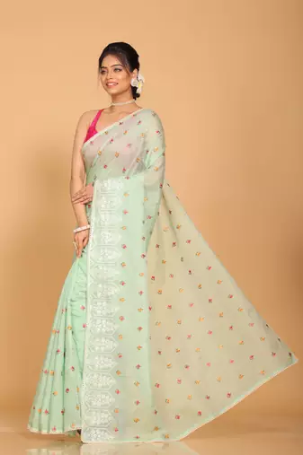 Kota embroidery sarees(Green)