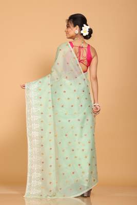 Kota embroidery sarees(Green) 3