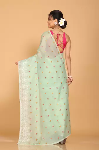 Kota embroidery sarees(Green)
