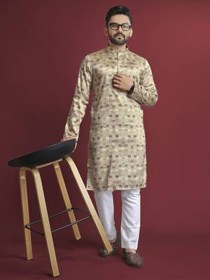 Multicolour printed pure silk straight kurta 1