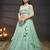 Turquoise blue Net Cutdana, Sequins and Zarkan embroidery Semi-Stitched Lehenga choli & Dupatta