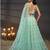 Turquoise blue Net Cutdana, Sequins and Zarkan embroidery Semi-Stitched Lehenga choli & Dupatta