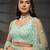 Turquoise blue Net Cutdana, Sequins and Zarkan embroidery Semi-Stitched Lehenga choli & Dupatta