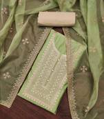 Pista Roman silk blend Embroidered Unstitched Dress Material