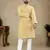 Yellow lucknowi work silk straight kurta