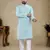 Light blue lucknowi work silk straight kurta