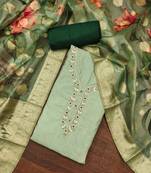Green Cambric Cotton Digital Printed Unstitched Dress Material