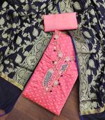 Pink Modal Butti Unstitched Dress Material