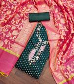 Dark green Modal Butti Unstitched Dress Material