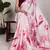 Women'S Softy Silk With Floral Print Saree And Blouse Piece